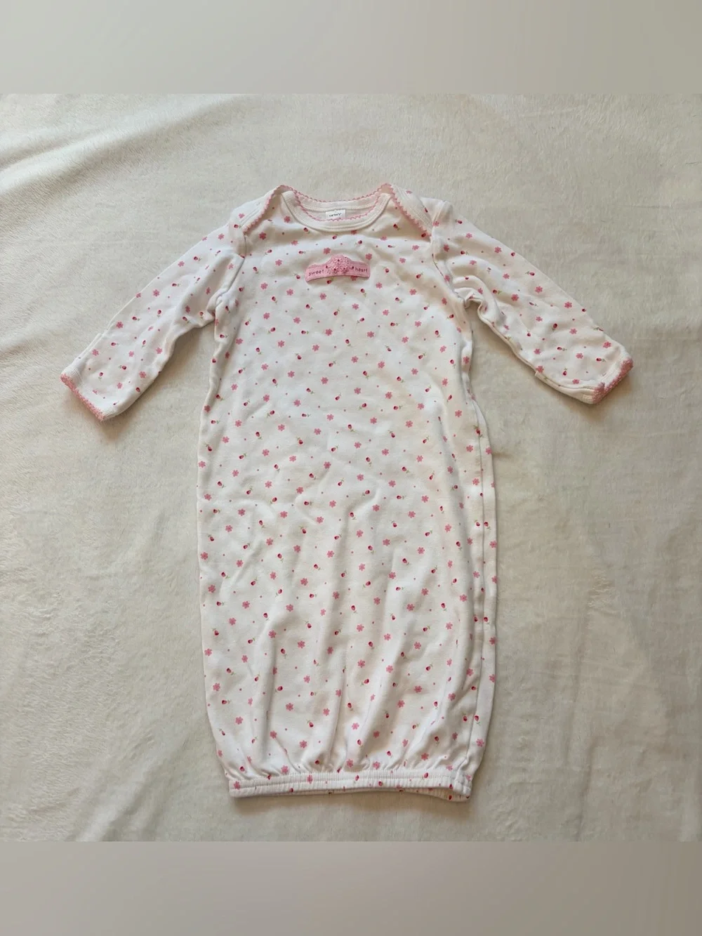 Carter's White Sleep Sack with Pink Floral Print